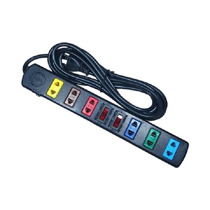 Ổ CẮM ĐIỆN CÓ DÂY 6 LỔ CẮM LIOA,Ổ CẮM DÂY LIOA 6 LỔ 2 CÔNG TẮC DÂY 3M MODEL 6S3