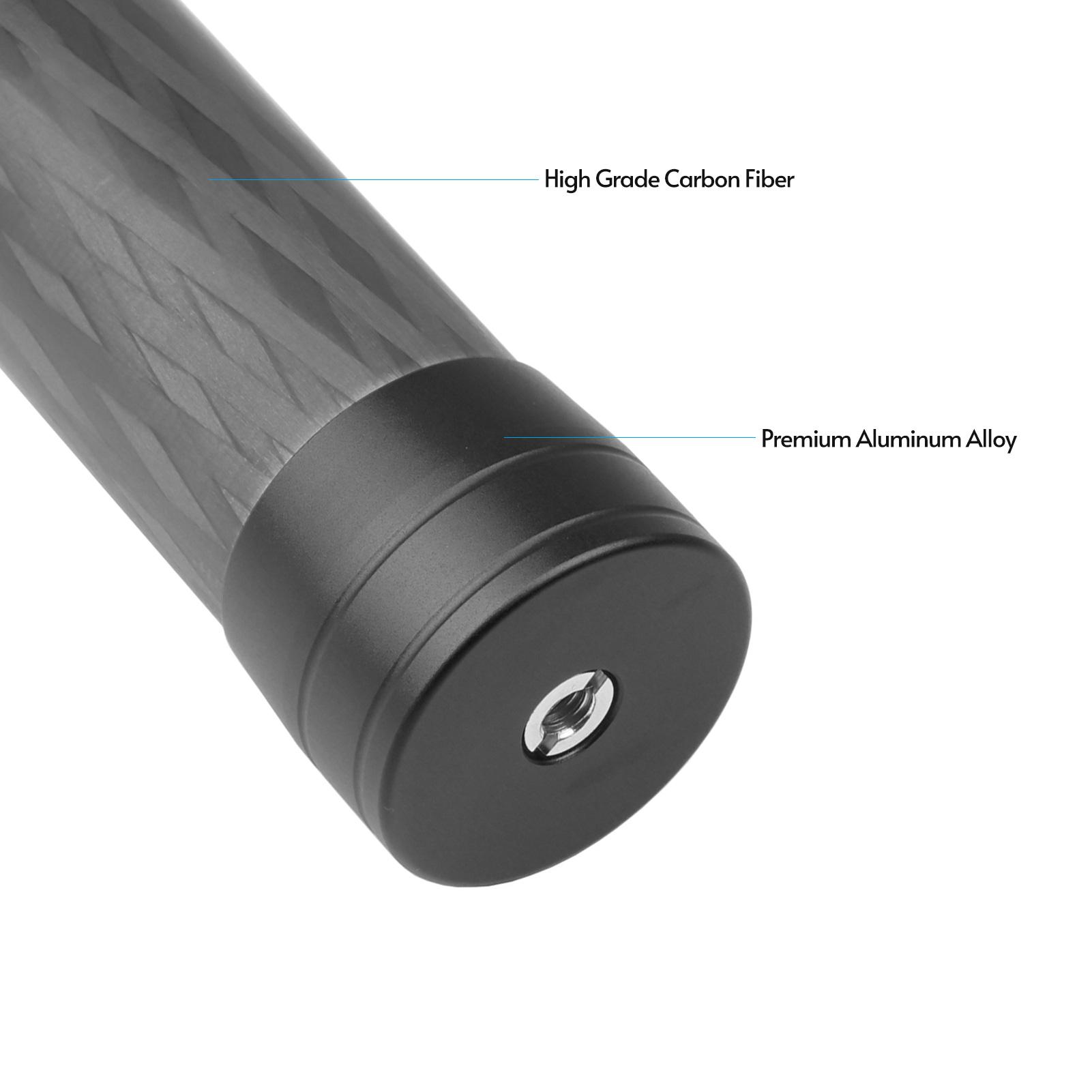 Thanh cực mở rộng sợi carbon phổ quát 35cm / 13,8in với Giao diện gắn kết 1/4 inch 3/8 inch cho Gimbal máy ảnh