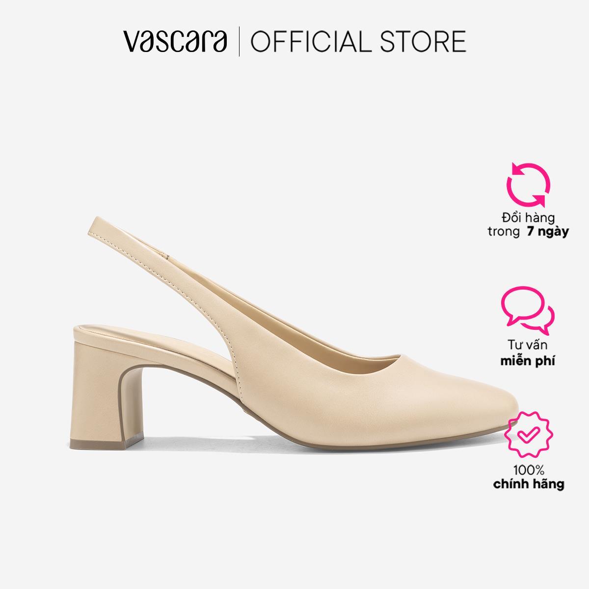 Giày Slingback Mũi Tròn Gót Trụ - BMN 0665