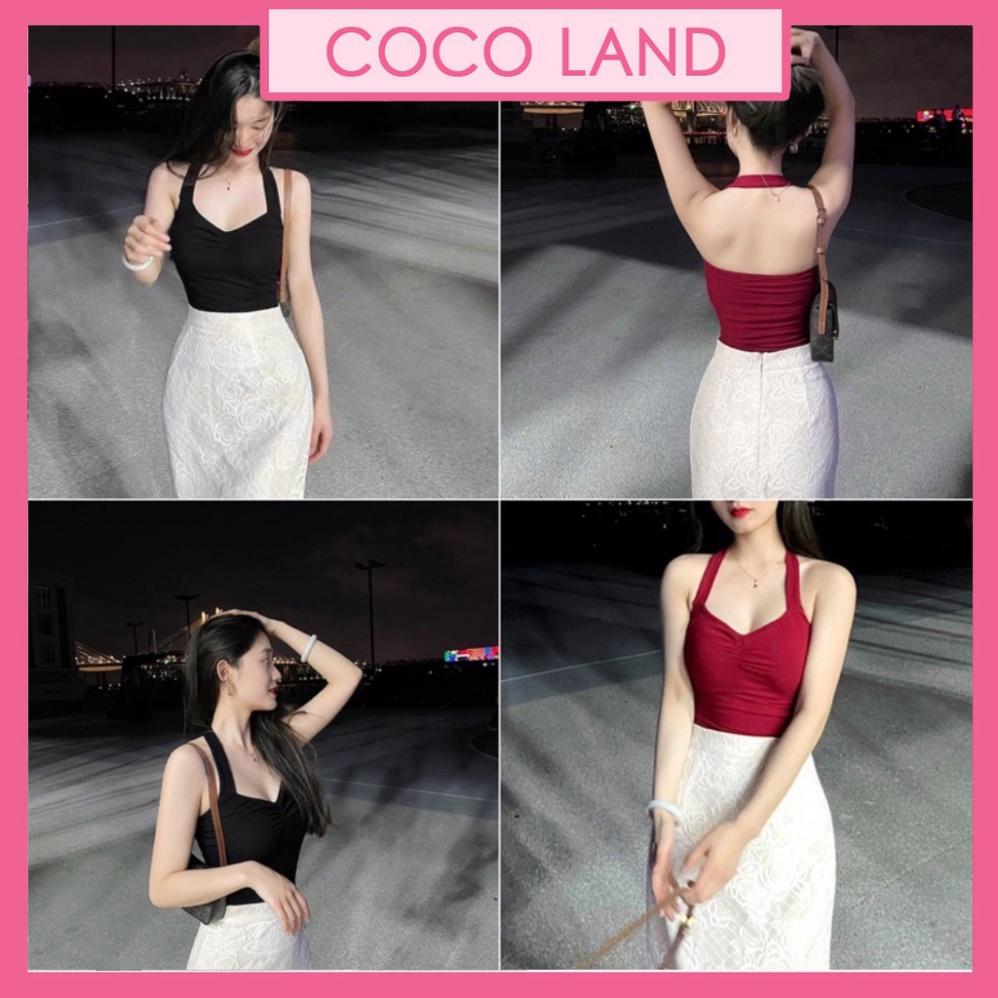 Áo Croptop Hai Dây Cổ Chui trang điểm quyến rũ V 101 Coco land đồ lót nữ deal sock