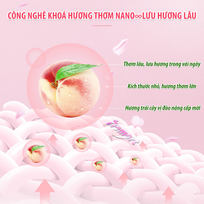 Túi 20 Viên Nước Giặt Quần Áo Heaven Dove 3 Trong 1 Hạt Giặt Xả Đồ Lưu Hương Thơm Đào Tiện Lợi