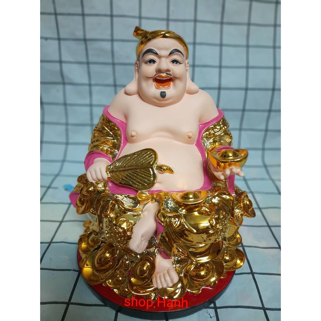 Tượng Ông Địa Thần Tài đế tròn xi vàng