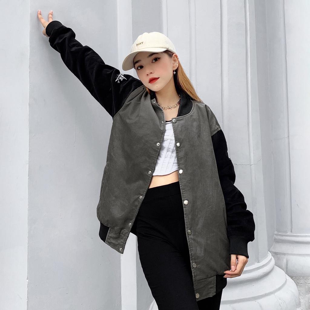 Áo Khoác Bomber Unisex Black White Varsity local brand iMA God Breaker