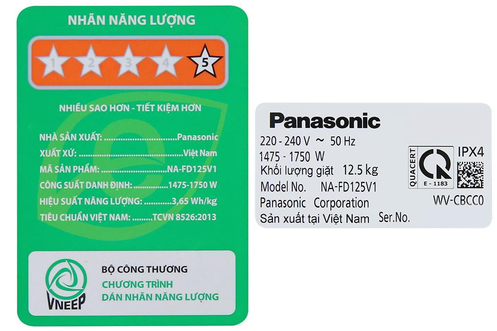 Máy giặt Panasonic Inverter 12.5 Kg NA-FD125V1BV - Hàng chính hãng - Giao hàng toàn quốc