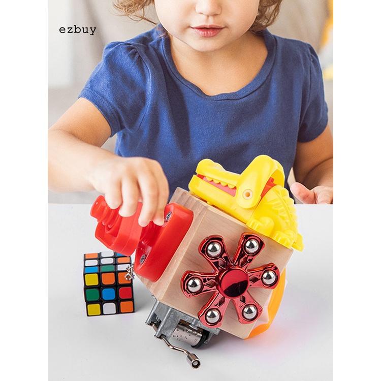 Wood Busy Block Children Lock Box Cognitive Enlightenment Eye-catching for Home