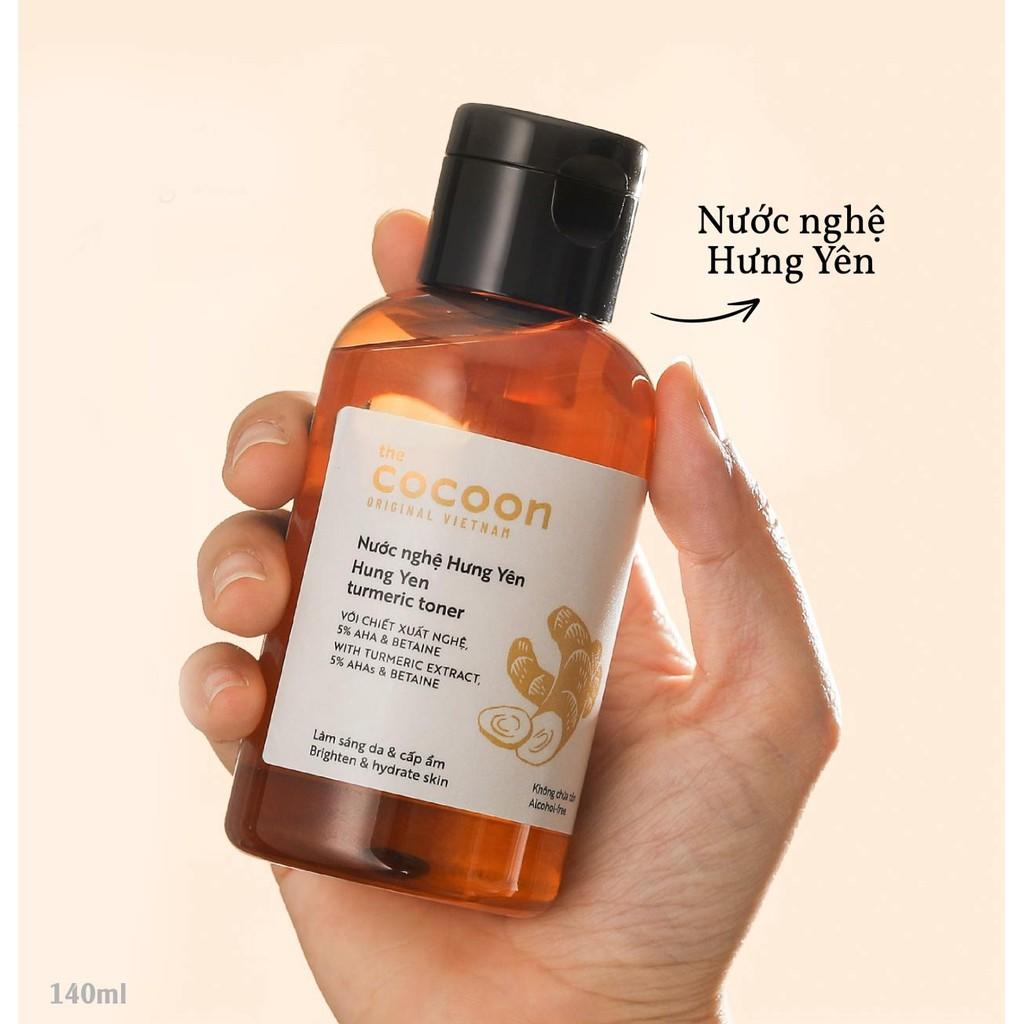 Toner Nước nghệ Hưng Yên cocoon 140ml (Turmeric toner) da sáng mịn rạng rỡ thuần chay