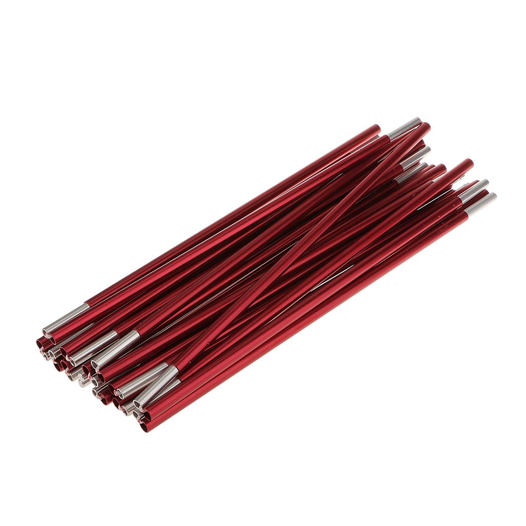 2xBackpacking Awning Tent Poles Bar Travel Camping Dark red Φ9.5 mm 420 cm