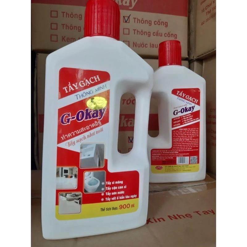 Dung dịch G-Okay 900ml tẩy xi măng, tẩy sơn nước, tẩy vết ố trên gạch, tẩy cặn canxi siêu hiệu quả