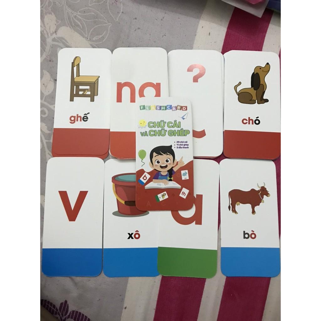 Bộ 42 Thẻ Học Flash Card Chữ Cái Và Chữ Ghép Cho Bé