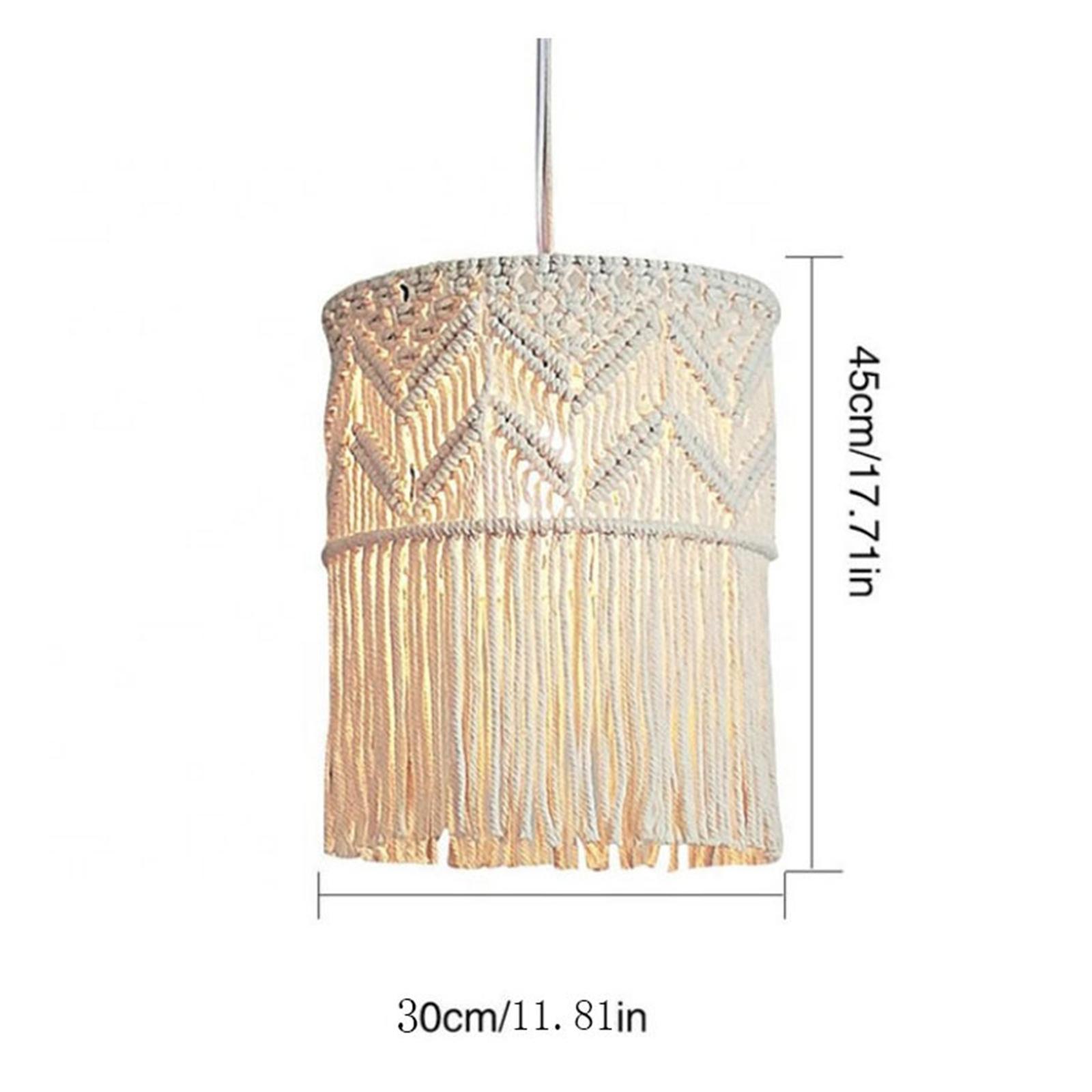 Handwoven Macrame Pendant Lamp Chic Bedroom Lamp