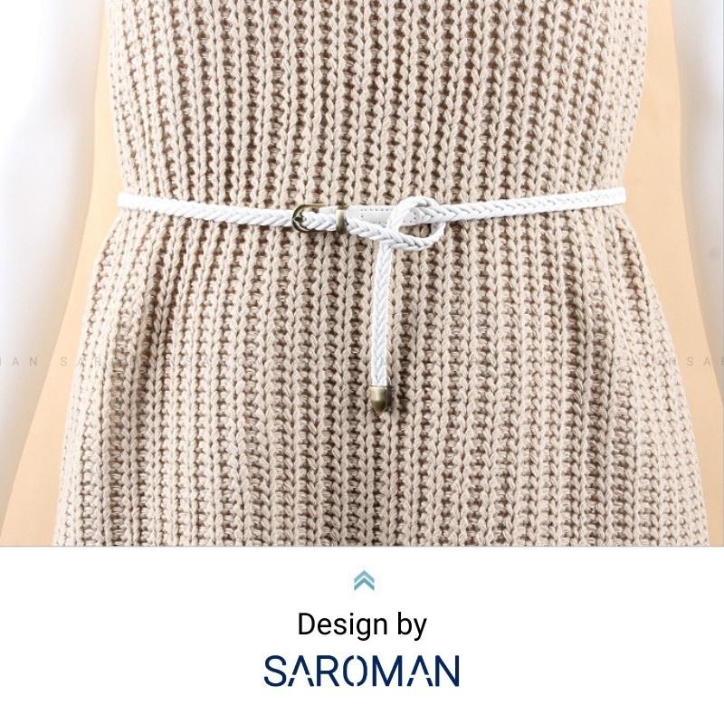 Thắt lưng dây dệt nữ trang trí váy áo sơ mi thắt lưng nhỏ phong cách tối giản hiện đại SAROMAN N15