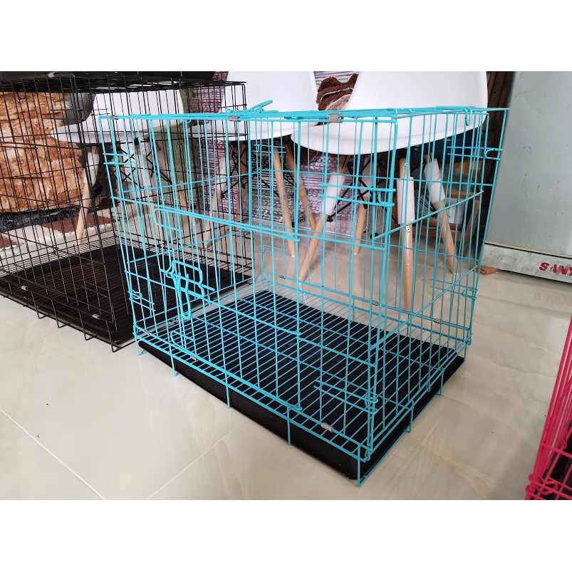 {TẶNG KÈM KHAY VỆ SINH} CHUỒNG CHÓ,MÈO,PET LỒNG GẤP GỌN SƠN TĨNH ĐIỆN Size 70x50x60cm (chó mèo dưới 10kg)