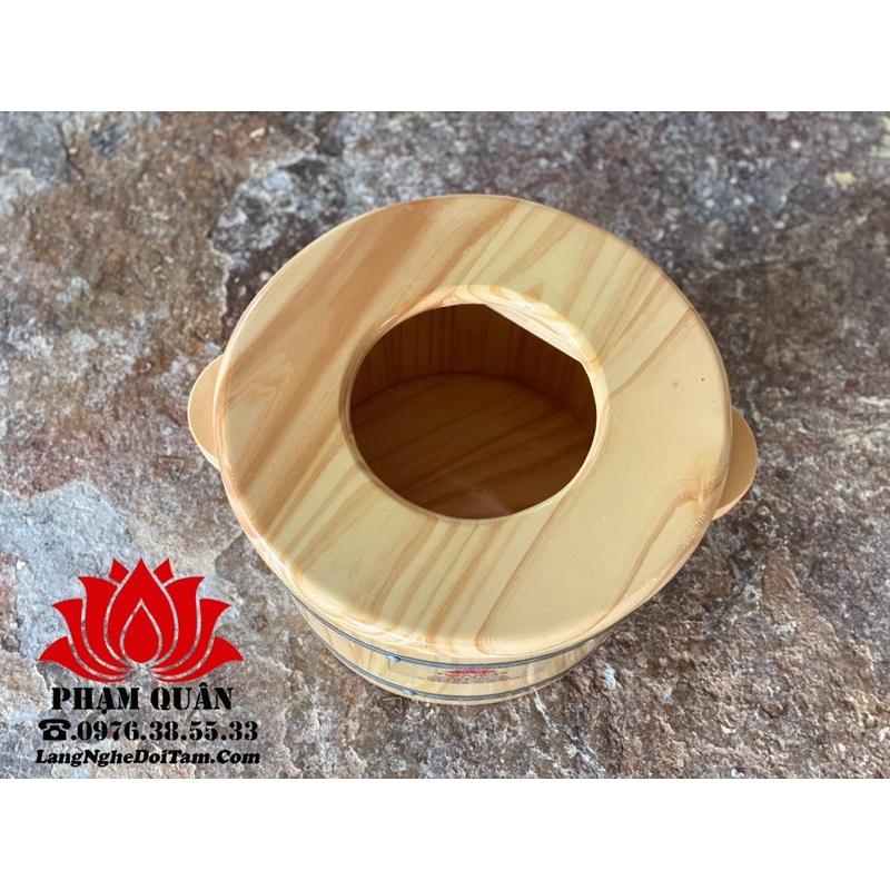 Chậu gỗ ngâm chân kết hợp xông phụ khoa gỗ thông loại 1