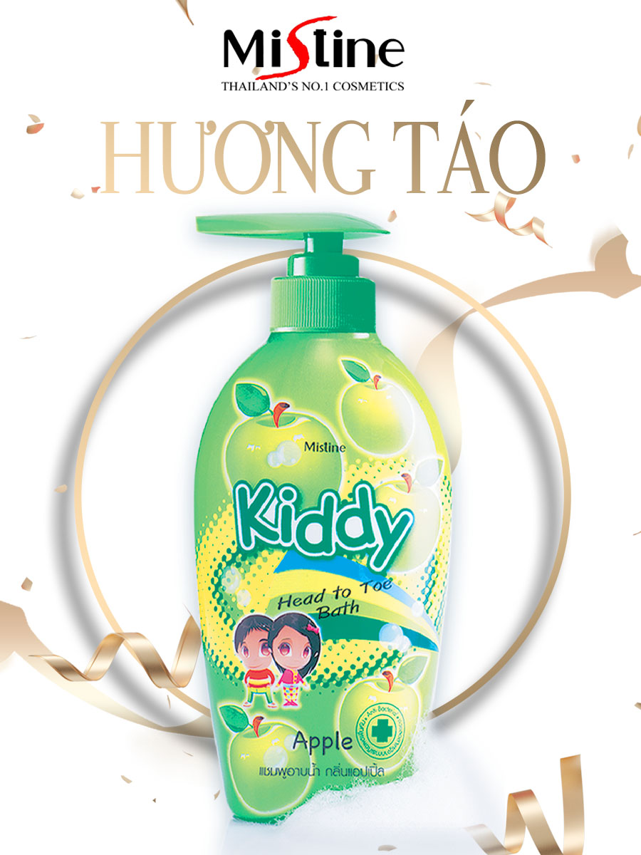 SỮA TẮM GỘI TOÀN THÂN TRẺ EM HƯƠNG TÁO MISTINE KIDDY HEAD TO TOE BATH APPLE