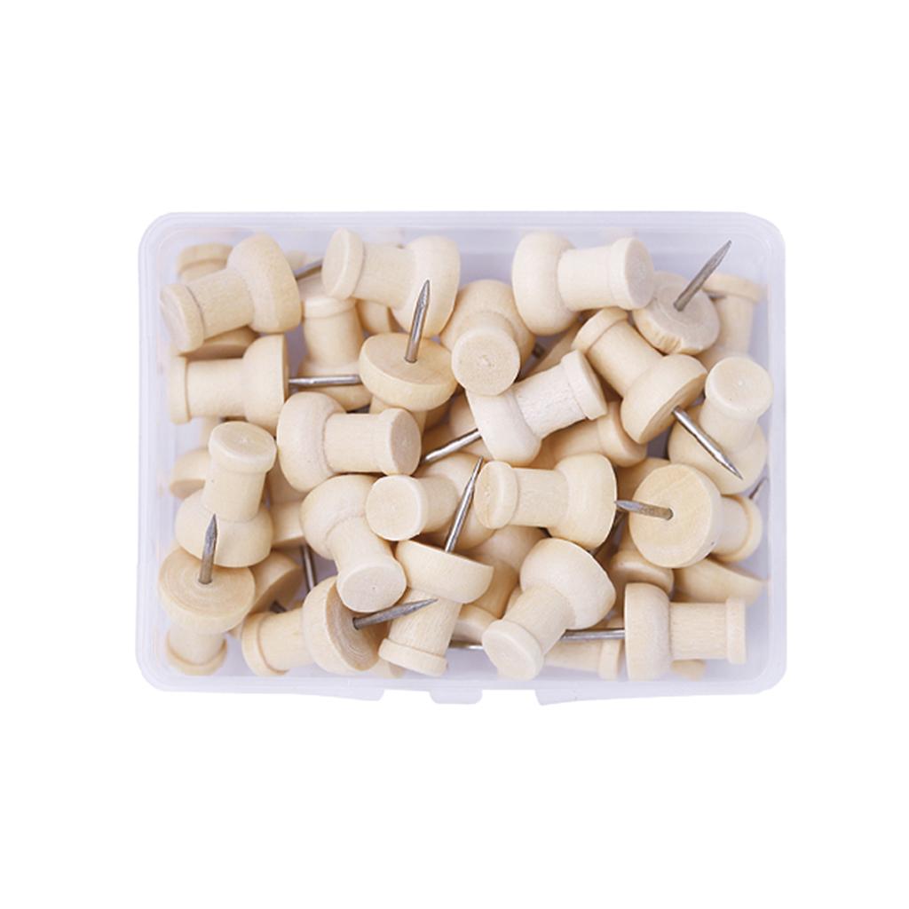 Gỗ Tự Nhiên Đầu Đẩy Chân Trang Trí Ngón Cái Tacks Sử Dụng trên Nút Chai Ban, Bản Đồ