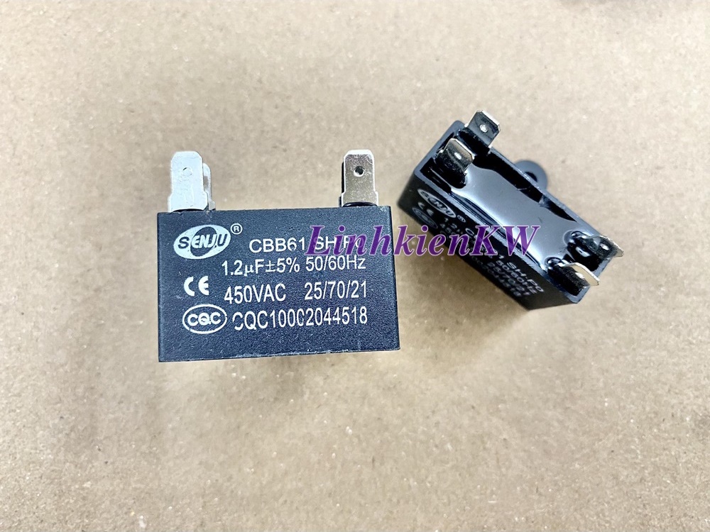 Tụ Quạt Điều Hòa 1.2uf 450v Chân Jack, Mới, Chính gốc 100%