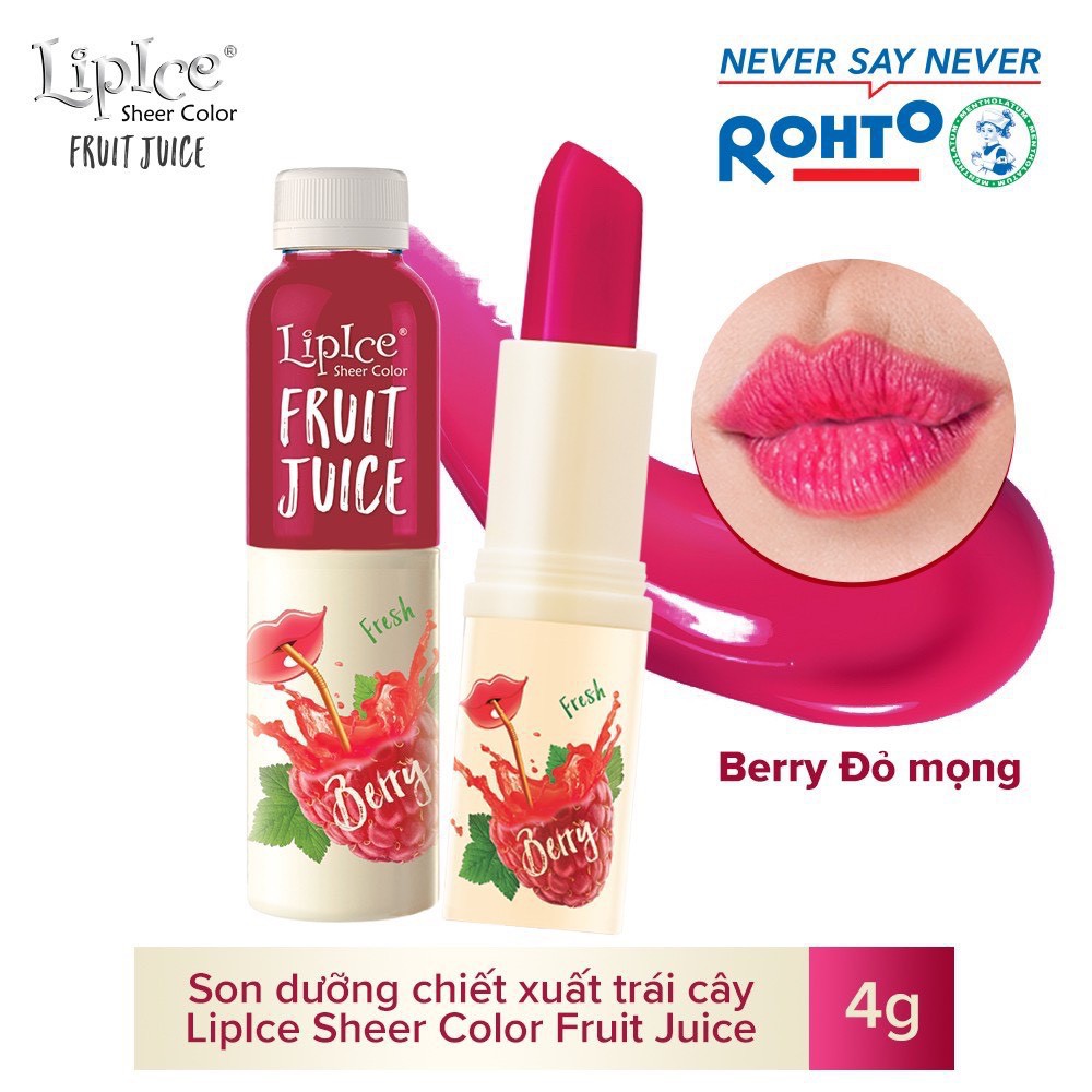 LipIce Son Dưỡng Môi Chiết Xuất Trái Cây Màu Đỏ Mọng Sheer Color Fruit Juice 4g