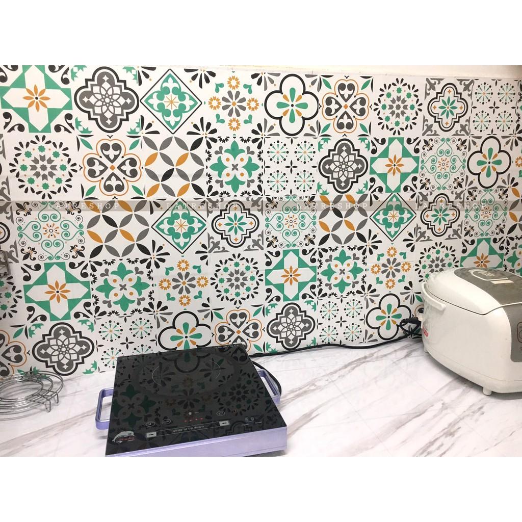Decal dán kính bếp tường dán nhà tắm decor chịu nhiệt dễ lau chùi đề can loại 1 - Mint Khổ 45x60cm 0030