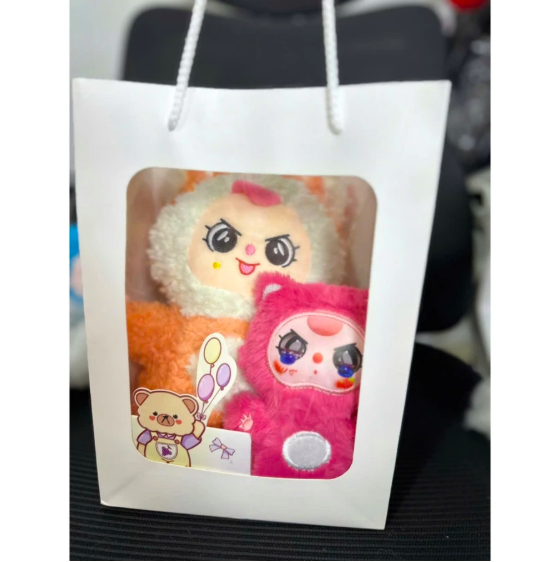 Set hộp quà tặng gấu bông Baby Three đáng yêu - 25cm - Móc khoá baby three 13cm