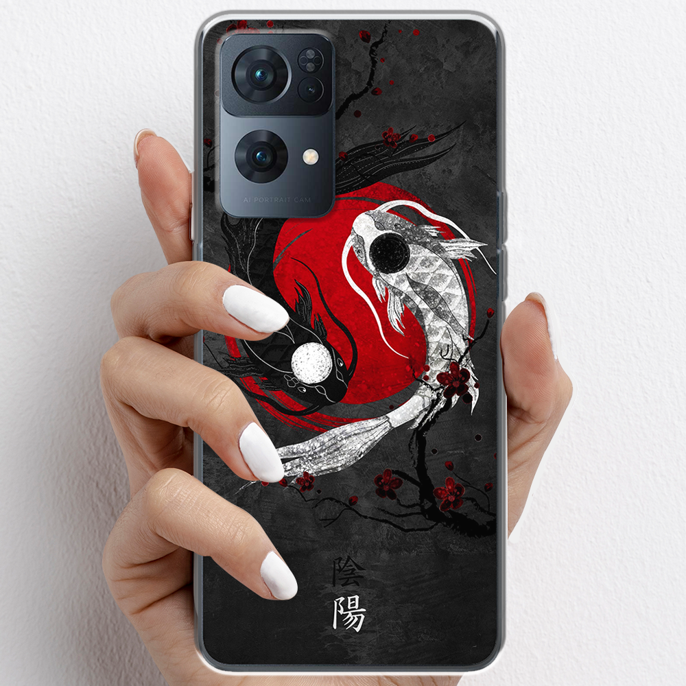 Ốp lưng cho Oppo Reno7 Pro  nhựa TPU mẫu Cá âm dương