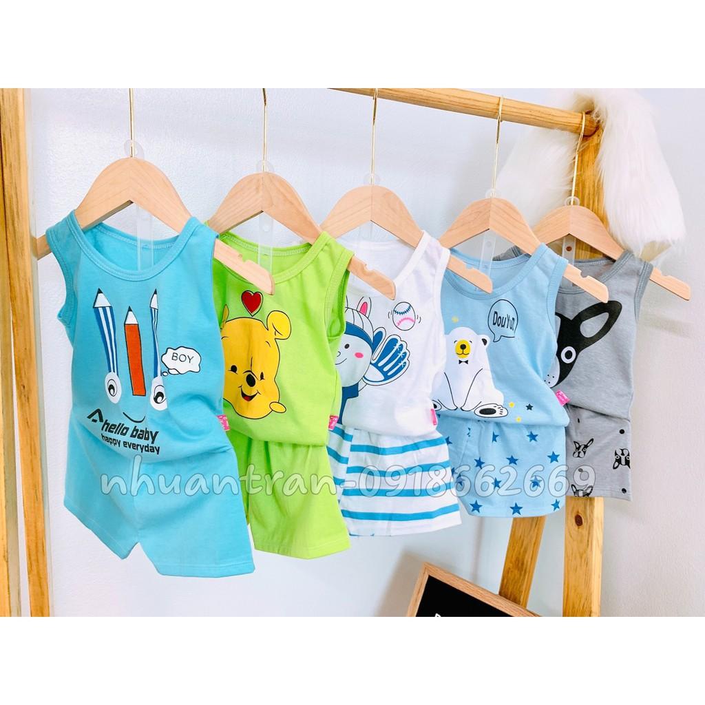 Combo 5 bộ ba lỗ bé trai bé gái szie 3-14kg