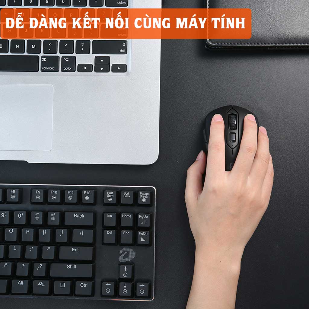 Chuột không dây Dareu LM115G Pink / Black / White dùng cho laptop, pc, tivi...Hàng Chính Hãng