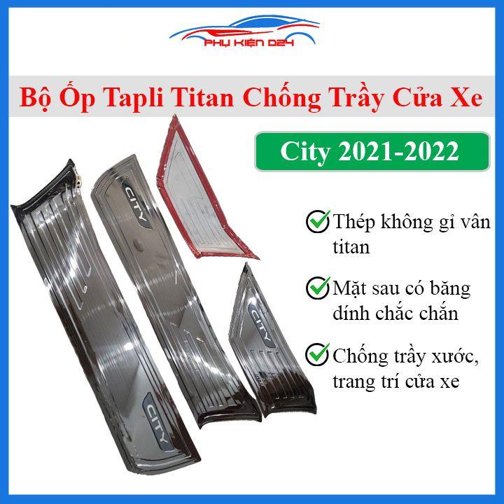 Ốp tapli City 2021-2022 vân titan chống xước va đập khi mở cửa và làm đẹp xe