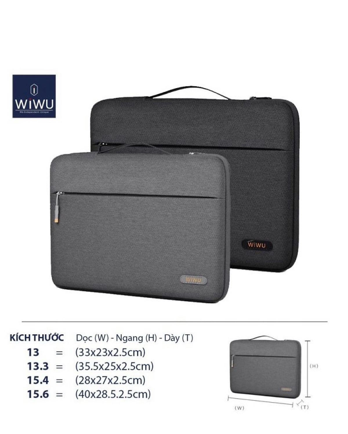 Túi Chống Sốc Wiwu Pilot Laptop Sleeve Dành Cho Laptop, Chất Liệu Vải Sợi Nylon Cao Cấp, Chống Nước - Hàng Chính Hãng