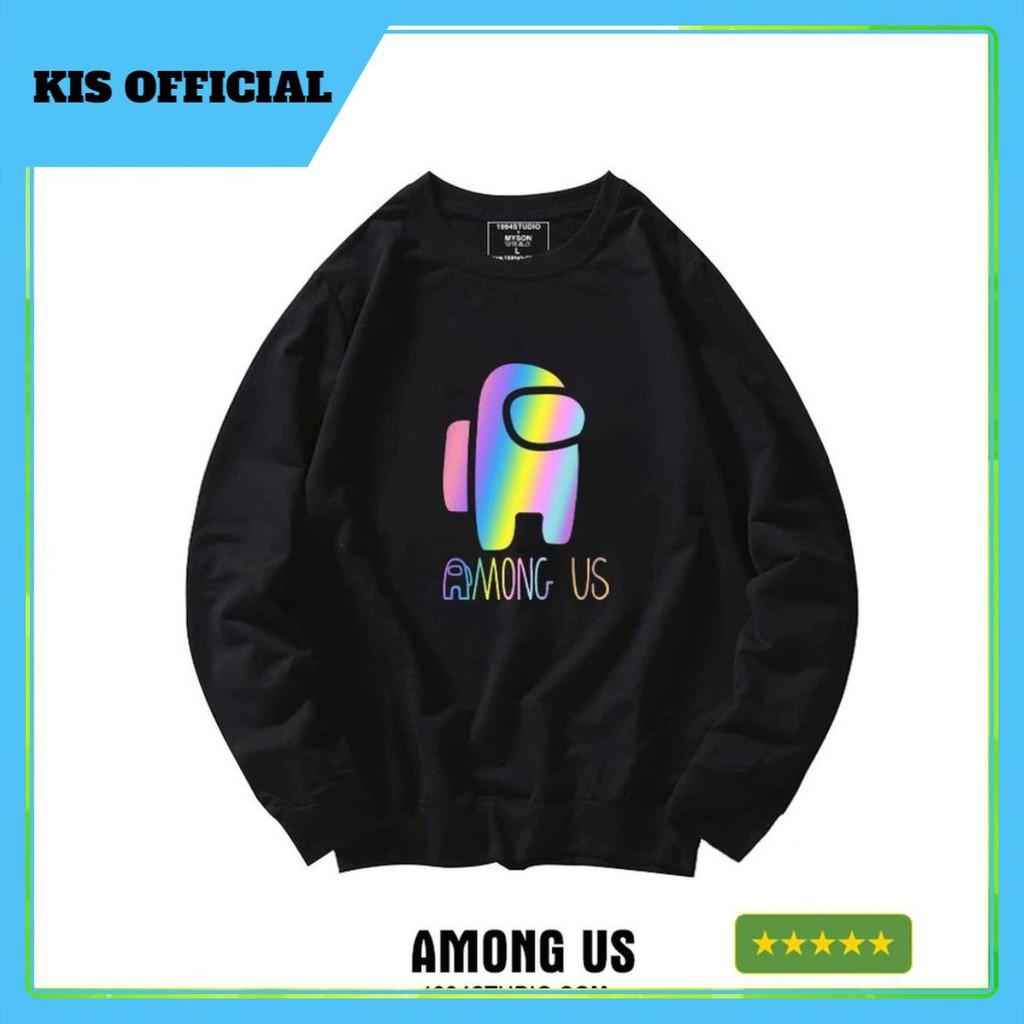 Áo Sweater Among US Phản Quang 7 màu Áo Nỉ Nam Nữ Dài tay Unisex in hiệu ứng Hologram Áo Đôi Thời Trang