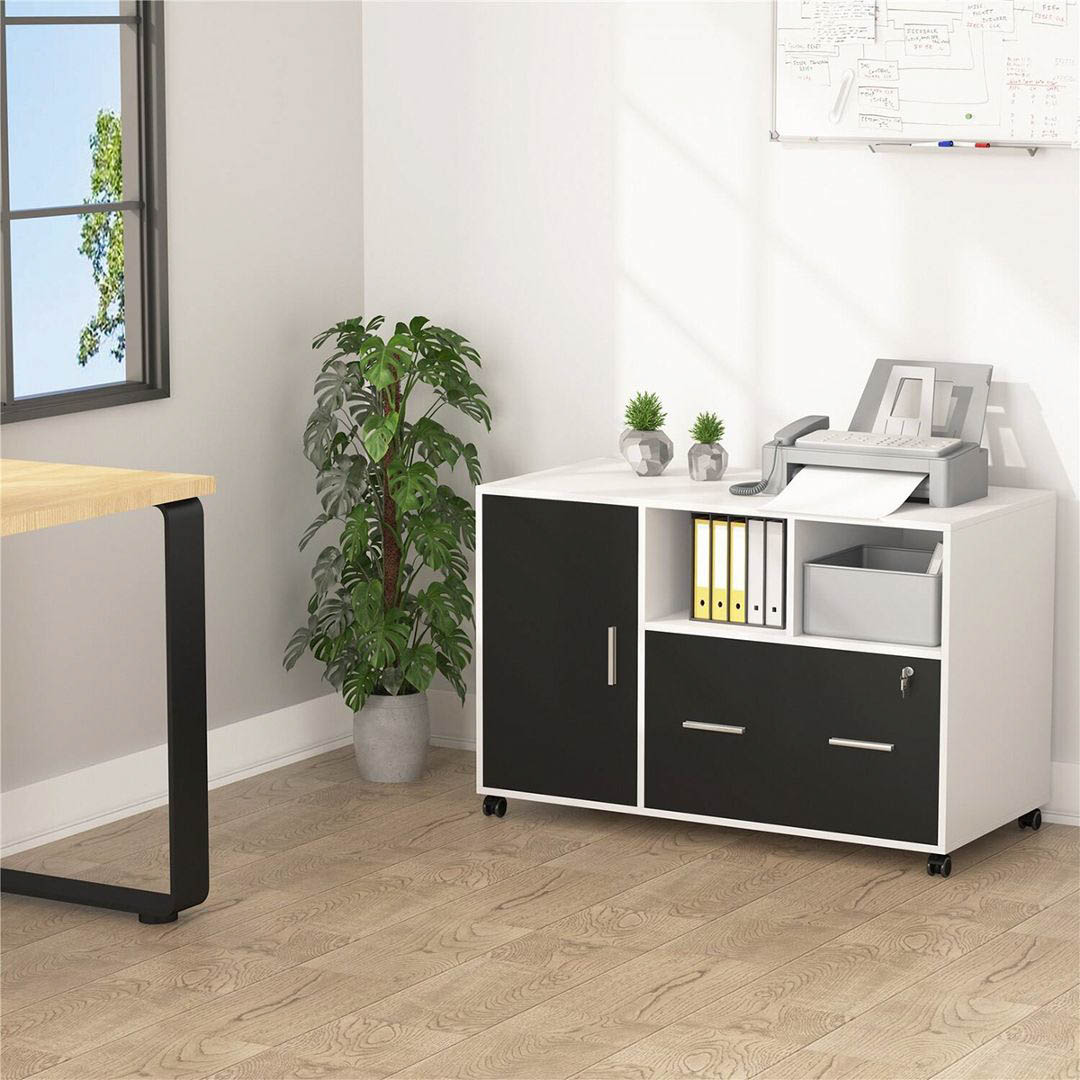 Kệ để máy in gỗ hiện đại SMLIFE Protoman | Gỗ MDF dày 17mm chống ẩm | D100xR40xC65cm