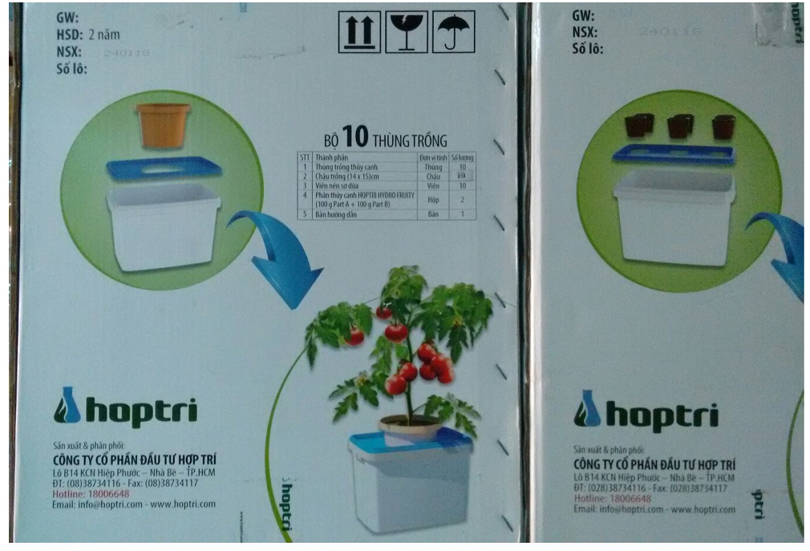 Bộ 2 thùng trồng thủy canh cho cây ĂN QUẢ Hoptri Growbox Fruity Kit 10