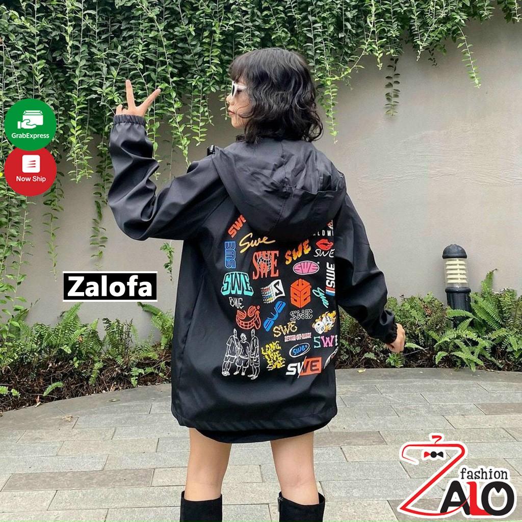 Áo Khoác Dù SWE LOGO Ulzzang Unisex Nam Nữ From Rộng 2 Lớp Siêu Hot, Áo khoác dù SWE LOGO nam nữ form rộng Unisex 2 lớp Chống Nắng Siêu Hot ulzzang Jacket Bomber Life Unisex