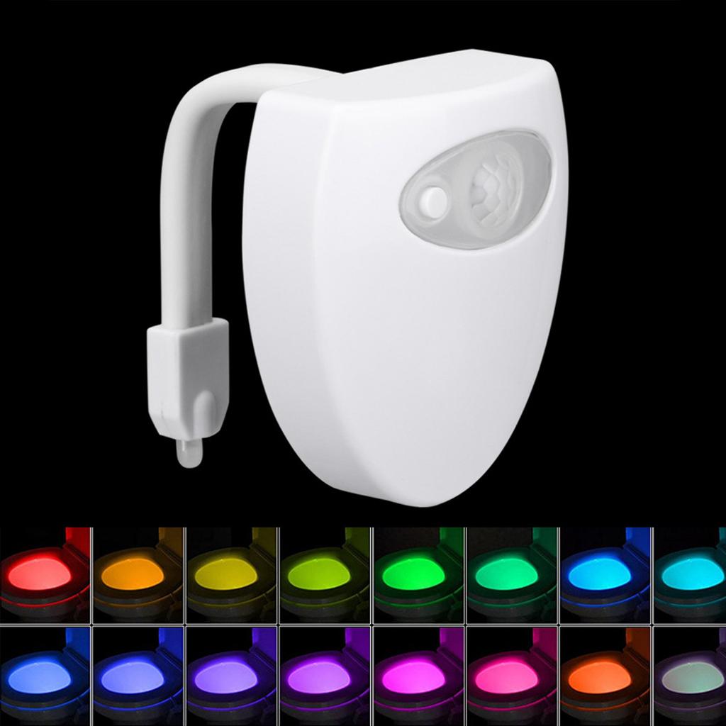 Rechargeable 16 Colors Motion Sensor LED Toilet Light with