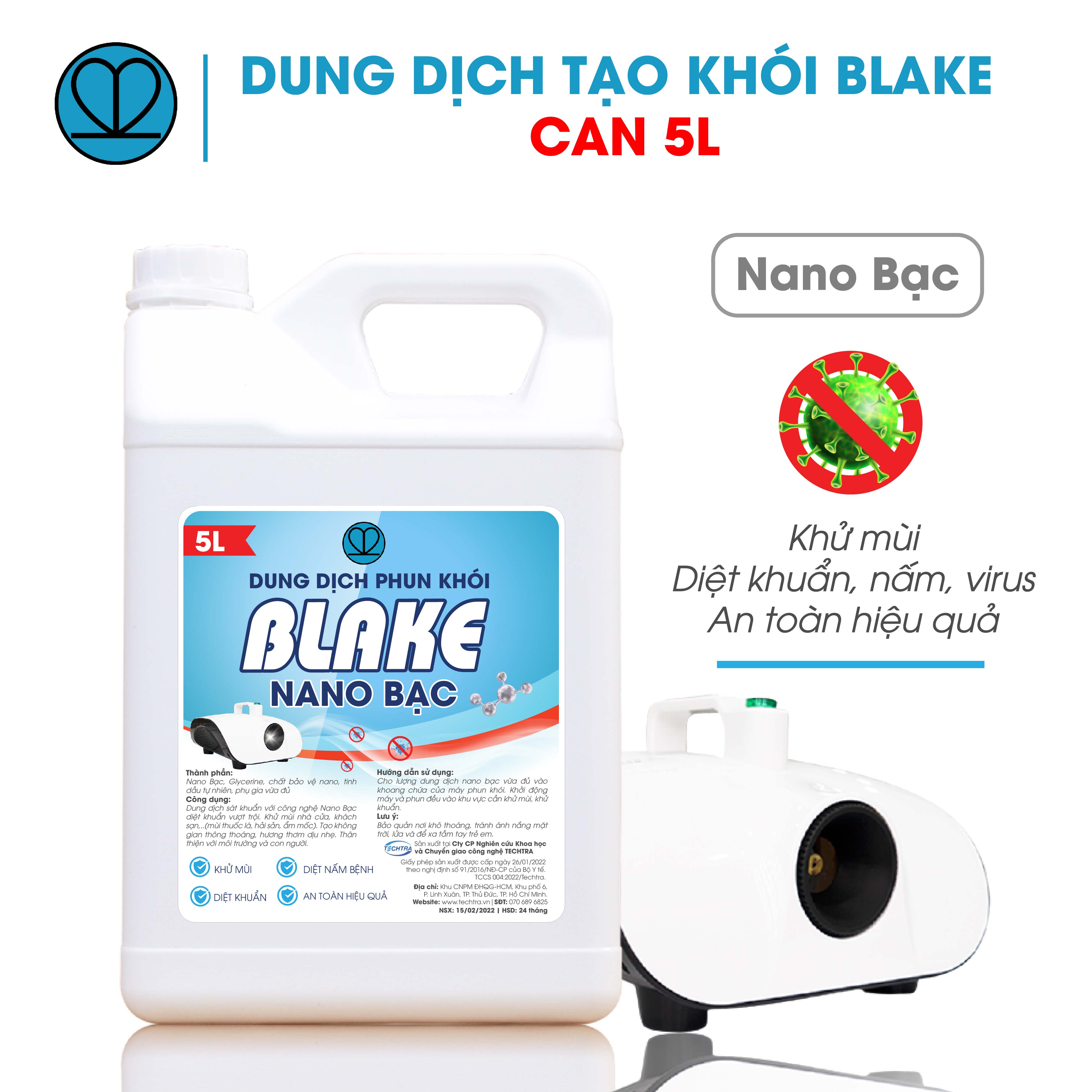 NANO BẠC DIỆT KHUẨN CHUYÊN DỤNG CHO MÁY TẠO KHÓI BLAKE - Khử mùi ô tô, nhà cửa, nội thất