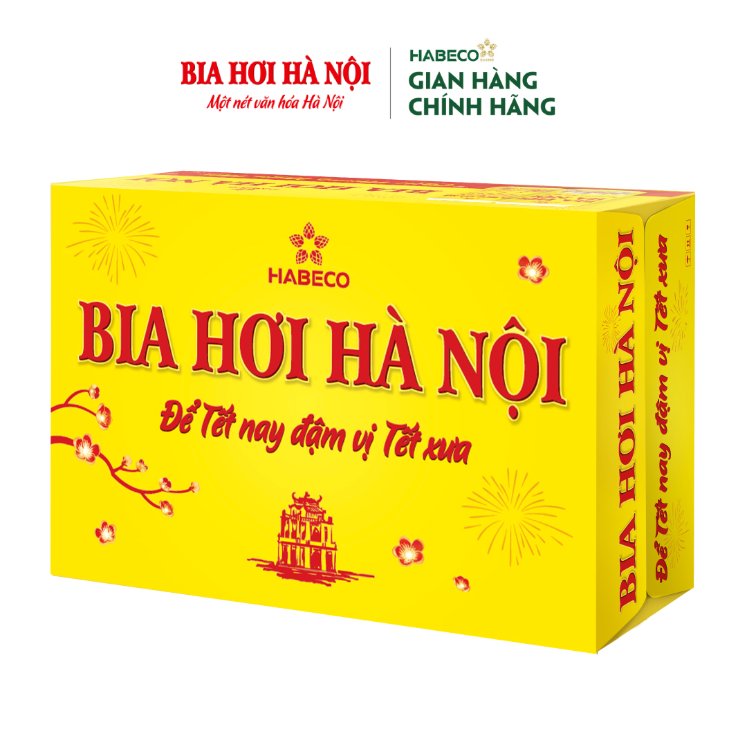 Bia Hơi Hà Nội - Thùng 24 lon 500ml - Phiên bản Tết