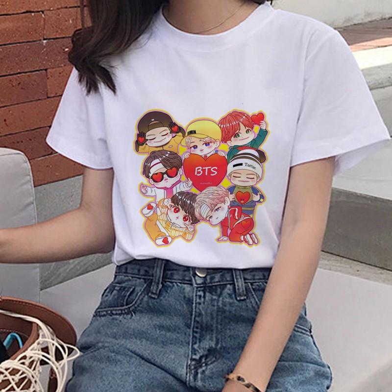 Áo Thun In Hình Chibi Suga Jin Jimin V Jungkook Hoạt Hình