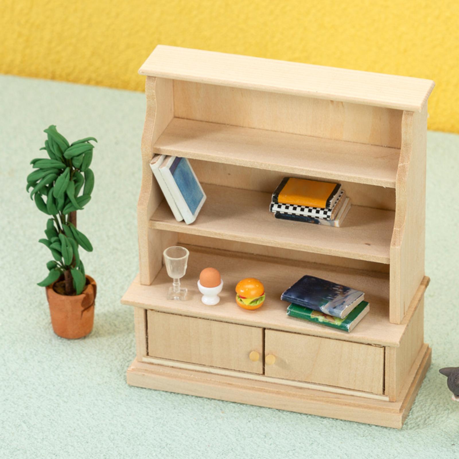 Dollhouse Cabinet Display Shelves for 1:12 Scale Dollhouse Living Room