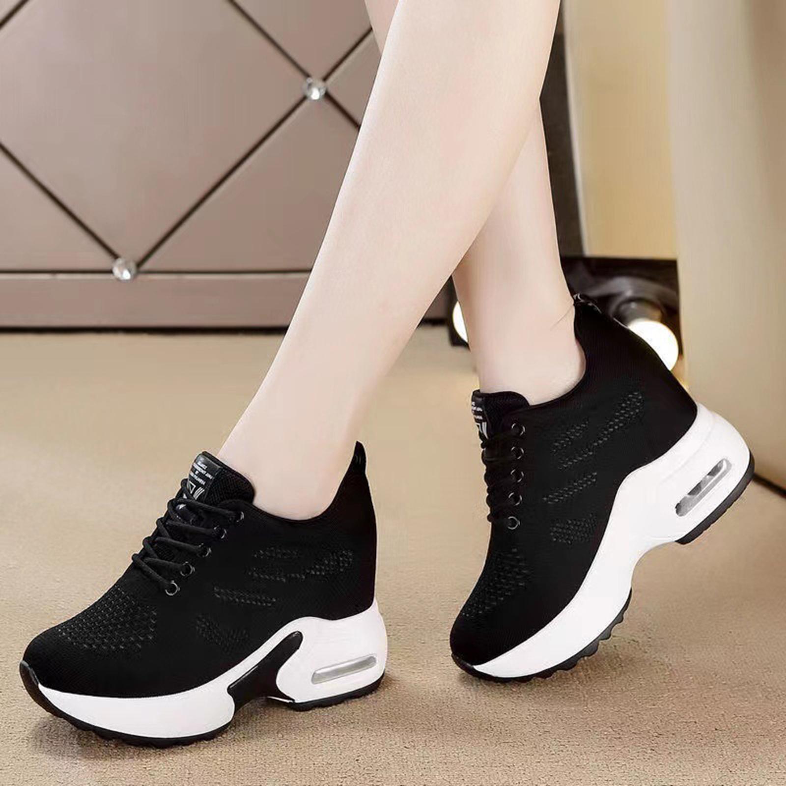 Women Sneakers Wedge Shoes Booties Lightweight Trainers Height Increasing Mesh Walking Shoes for Running Outdoor Hiking Ladies Girls
