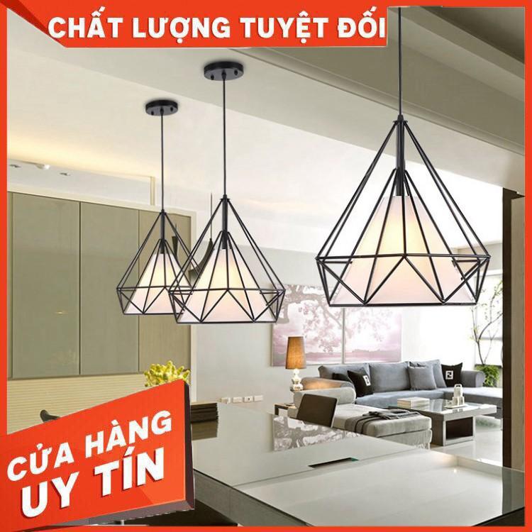 Đèn thả kim cương lồng vải