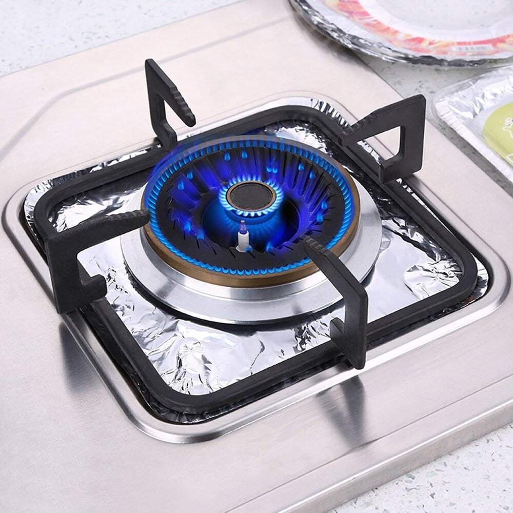 COMBO 10 MIẾNG GIẤY BẠC LÓT BẾP GAS VUÔNG+ TRÒN