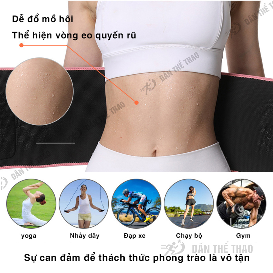 Đai nịt bụng giảm mỡ vải ion bạc kháng khuẩn - Đai định hình eo đốt cháy mỡ thừa size 95 x 20cm
