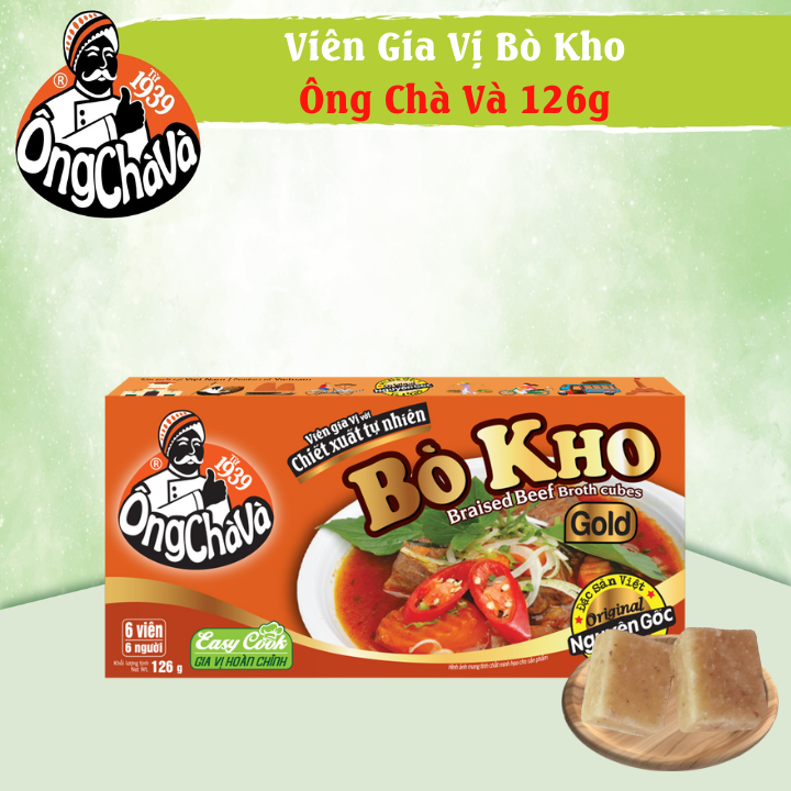 Viên Gia Vị Bò Kho Ông Chà Và Gold 126gr (Braised Beef Broth Cubes)