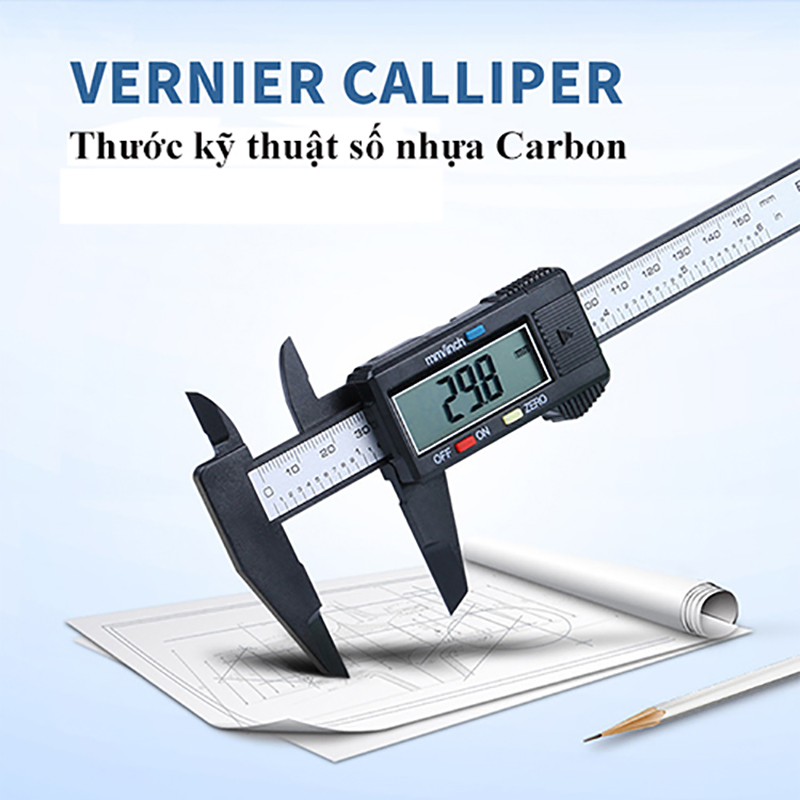 Thước cặp điện tử ABG cơ khí chính xác 150mm đo 2 hệ mét/inch tặng kèm hộp nhựa