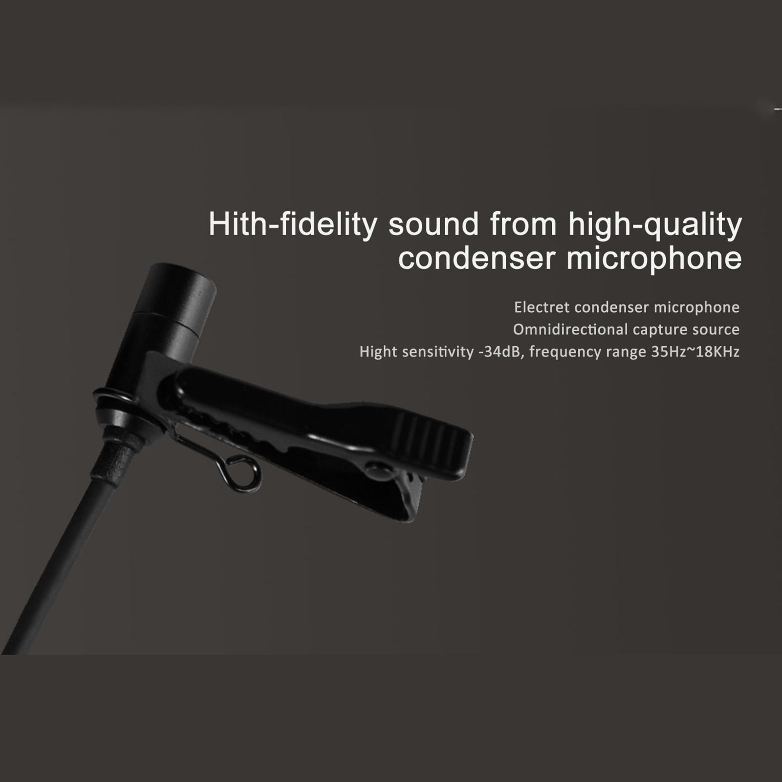 Lavalier Lapel Microphone, Type C Audio Mic Plug & Play Camera Vlogger Video Recording