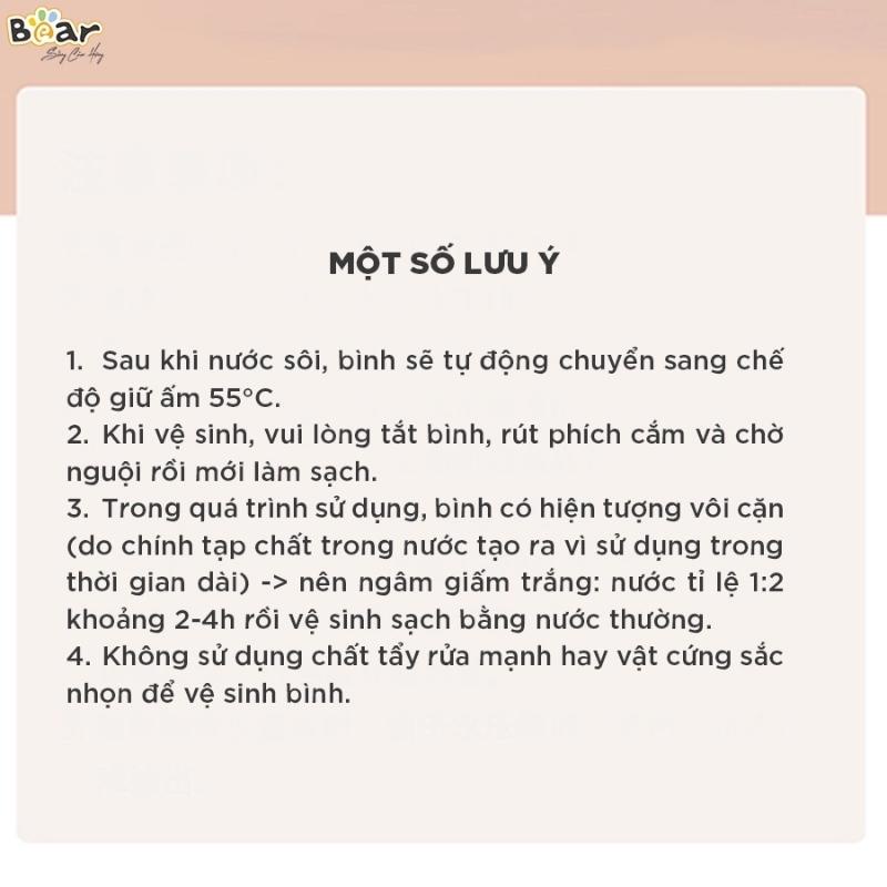 Bình Điện Thông Minh Bear Đun Nước Nóng Siêu Tốc, Tự Động Giữ Ấm 55 Độ, Khử Clo An Toàn Cho Sức Khoẻ - KE-B30V1 Hàng chính hãng