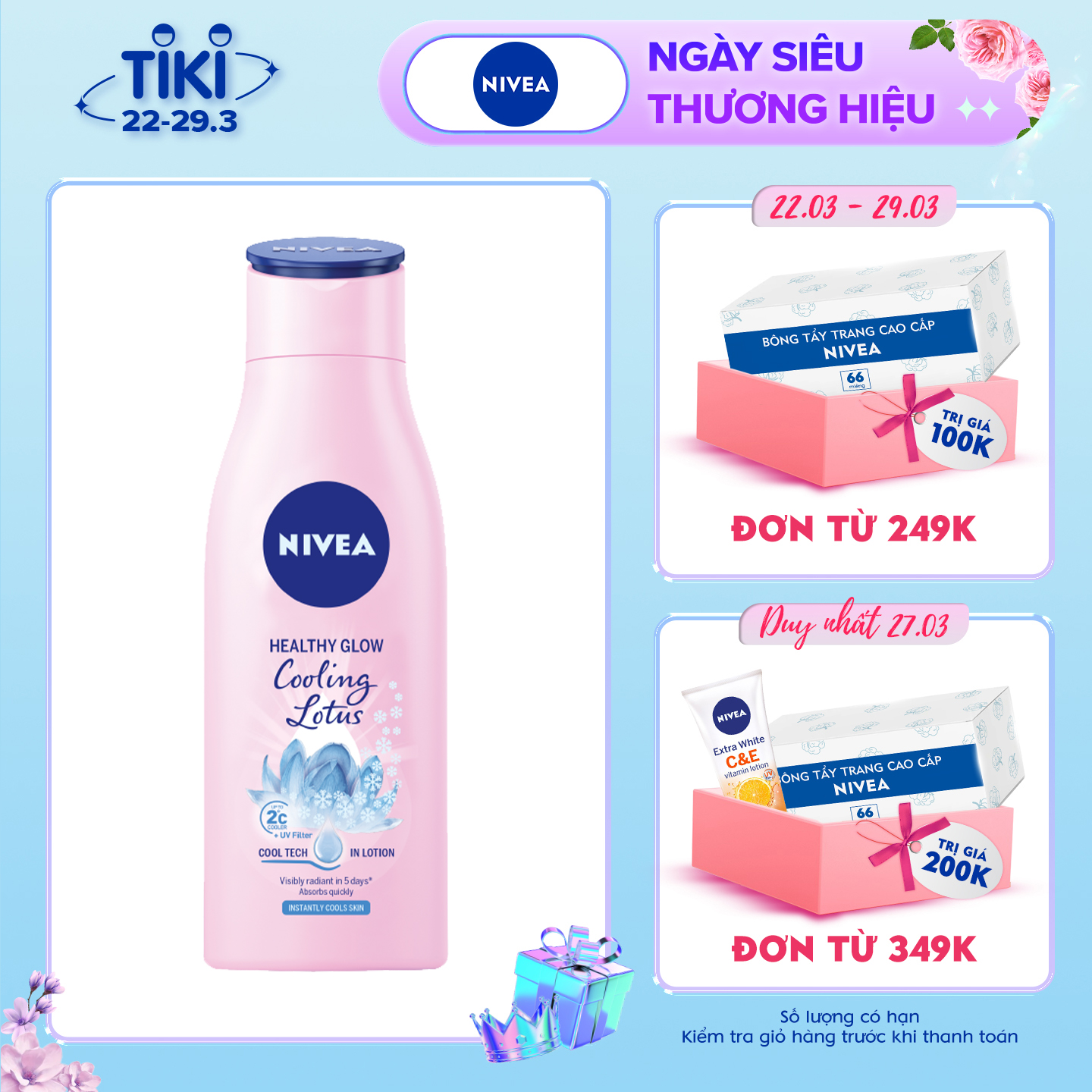 Sữa Dưỡng Thể Dưỡng Trắng Dịu Mát Nivea Cooling Lotus