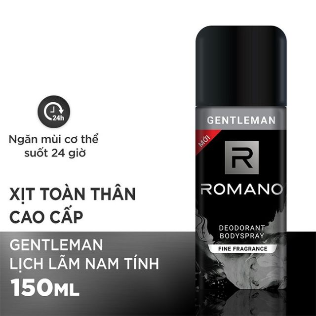 Bộ 3 chai xịt khử mùi Romano Gentleman 150ml +Tặng kèm nước hoa bỏ túi Romano 18ml( Màu ngẫu nhiên)