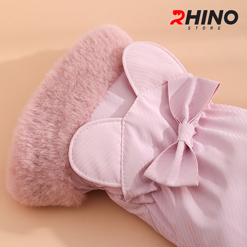 Găng tay Nữ giữ ấm lót lông cừu, chống gió Rhino G9022 cảm ứng điện thoại, đi xe máy