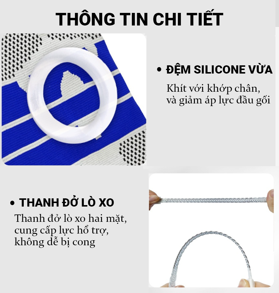 Băng Gối Thể Thao Đệm Silicone, Co Giãn 4 Chiều, Thanh Trợ Lực Lò Xo,  Hỗ Trợ Bảo Vệ Xương Bánh Chè - Hàng Chính Hãng Teement