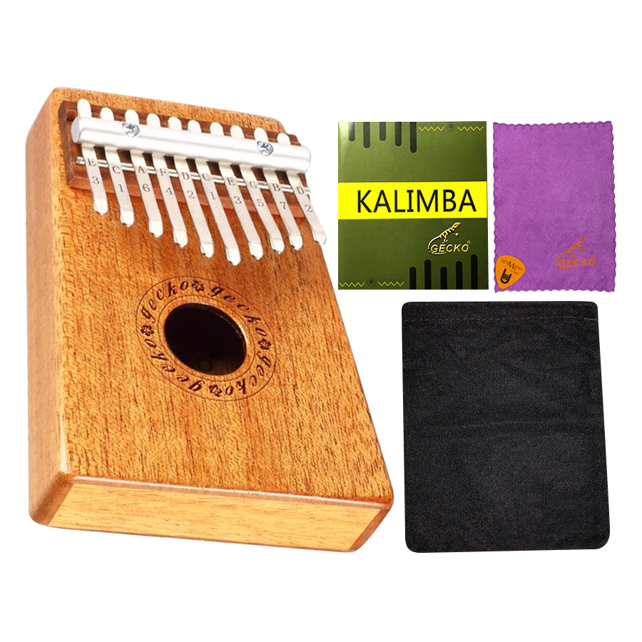 Đàn Kalimba Gecko 10 Phím Gỗ Mahogany K10M Kèm Kèn Kazoo